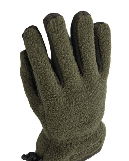 Olive Coloured Sealskinz Hoveton Waterproof Sherpa Fleece Glove on white background 