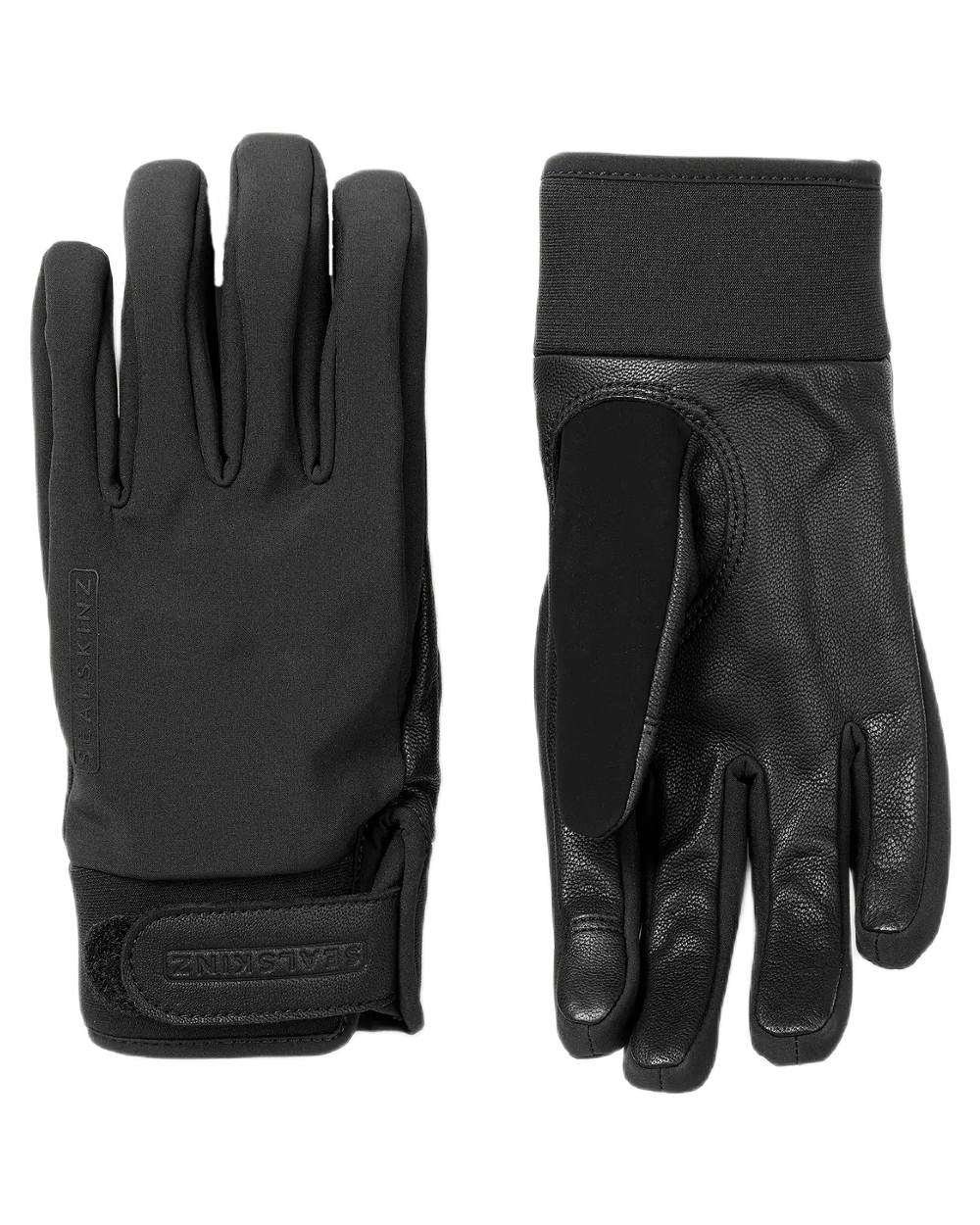 Black Coloured Sealskinz Womens Kelling Waterproof All Weather Insulated Glove on white background