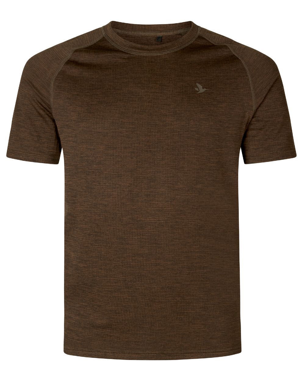 Demitasse Brown Coloured Seeland Active Short Sleeve T-Shirt on White background 