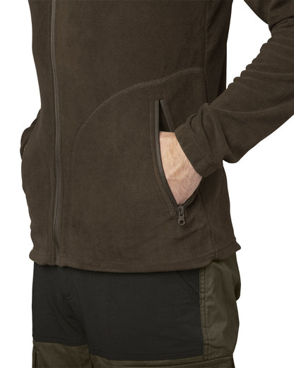 Brown Coloured Seeland Benjamin Fleece on white background 