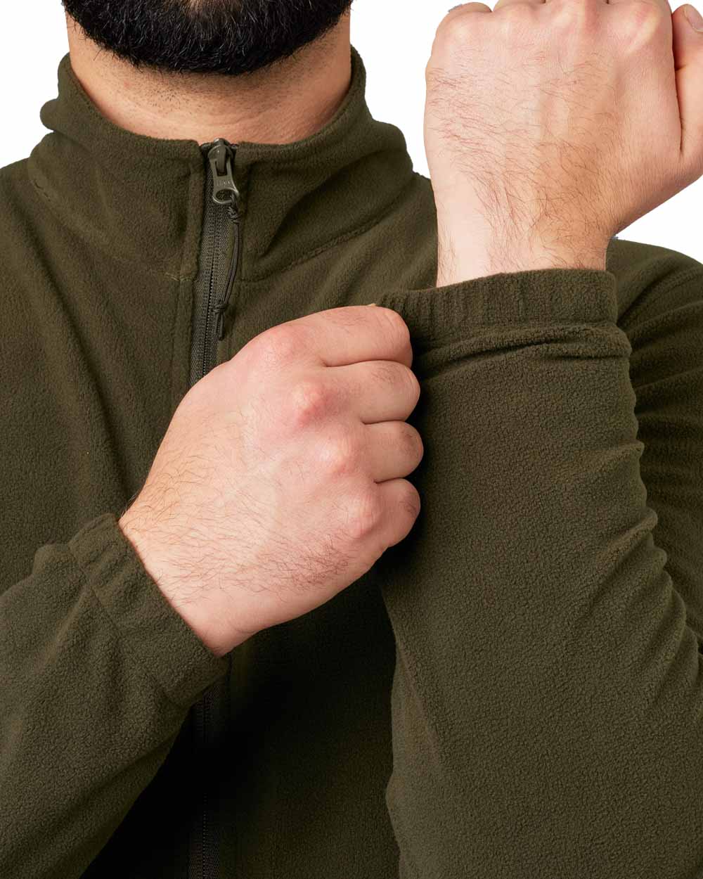 Pine Green Coloured Seeland Benjamin Fleece on white background 