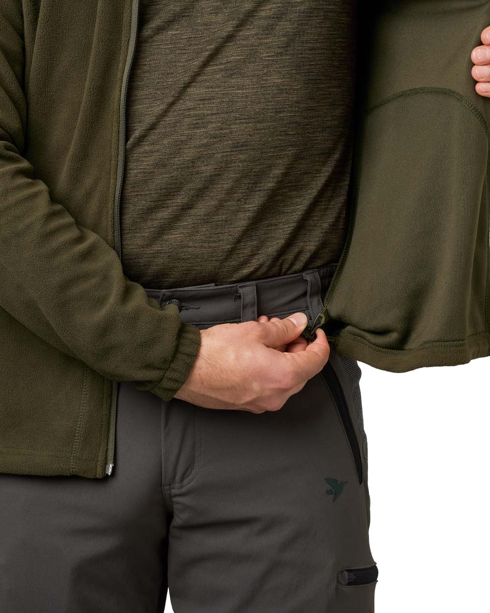 Pine Green Coloured Seeland Benjamin Fleece on white background 