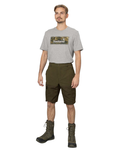 Light Pine Grizzly Brown Coloured Seeland Elm Shorts on white background 