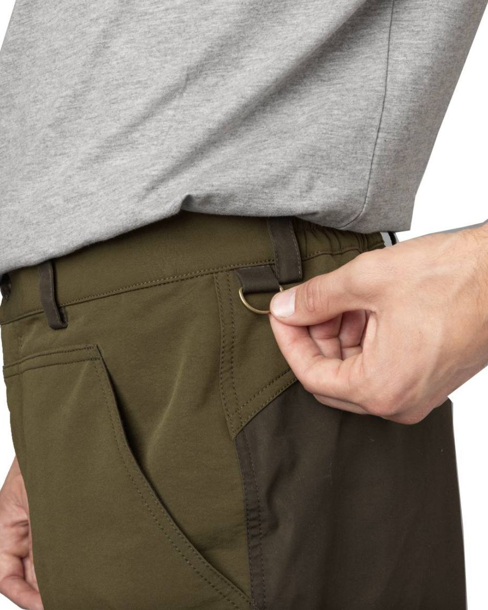 Light Pine Grizzly Brown Coloured Seeland Elm Trousers on white background 