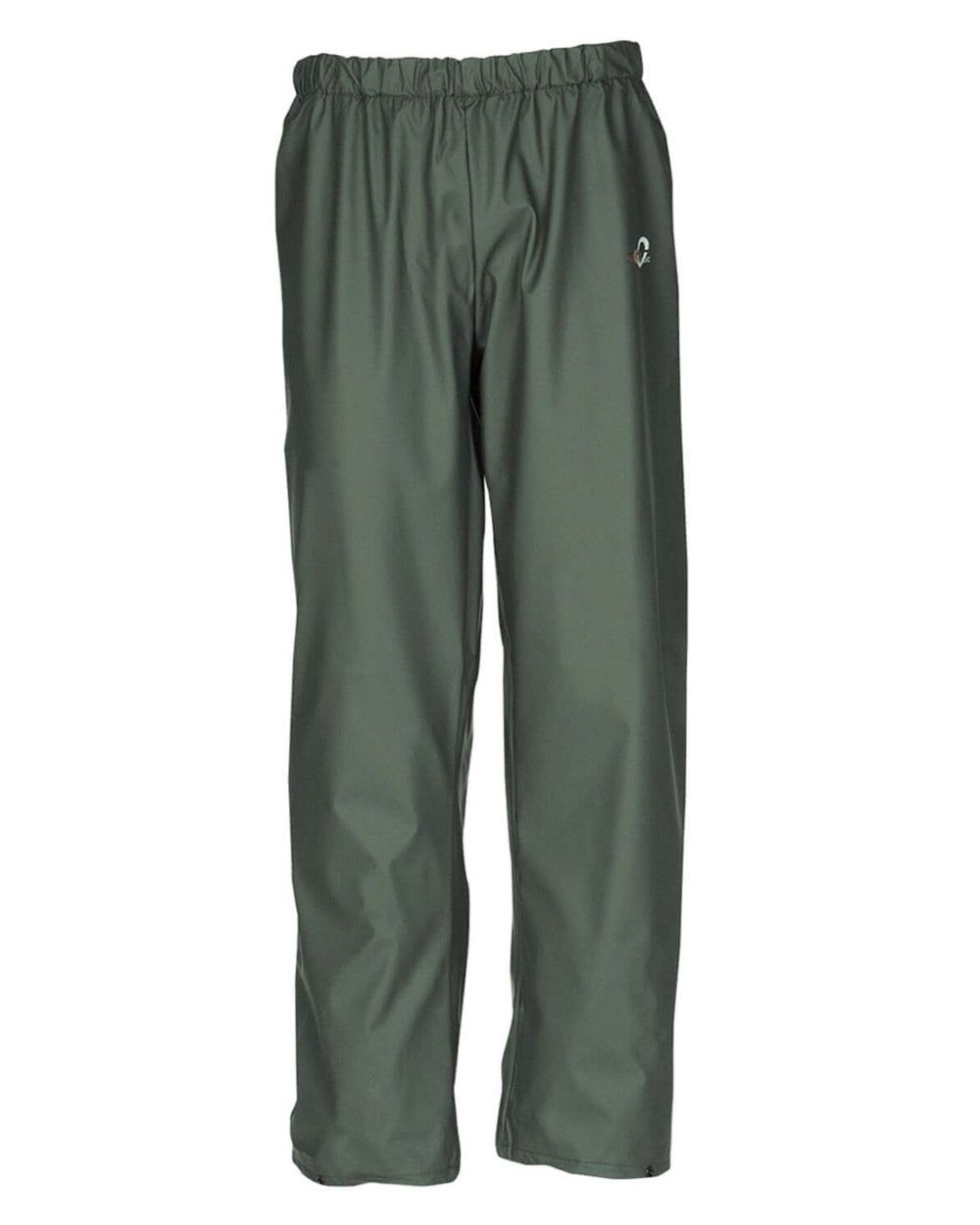 Olive Green coloured Sioen Flexothane Classic Rotterdam Trousers on white background