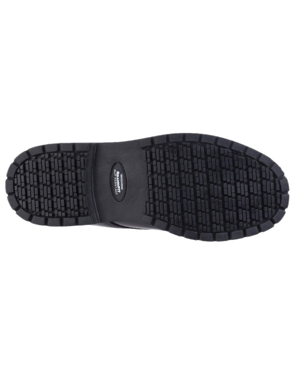 Black Coloured Skechers Workwear Mens Cottonwood Elks Slip Resistant Work Shoes on white background 