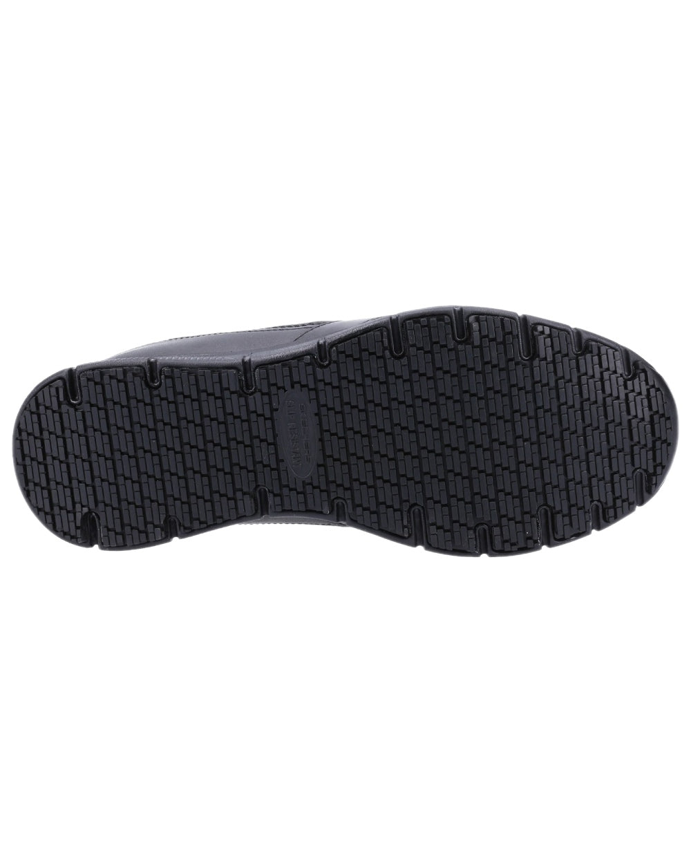 Black Coloured Skechers Workwear Mens Nampa Occupational Trainers on white background 