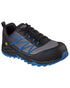 Black Blue Coloured Skechers Workwear Mens Puxal Safety Trainers on white background 