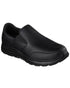 Black Coloured Skechers Workwear Mens Slip-Resistant Flex Advantage Bronwood Shoes on white background 