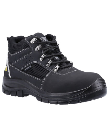 Black Coloured Skechers Workwear Mens Trophus Letic Safety Boots on white background 