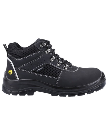Black Coloured Skechers Workwear Mens Trophus Letic Safety Boots on white background 