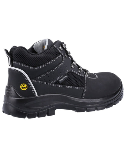 Black Coloured Skechers Workwear Mens Trophus Letic Safety Boots on white background 
