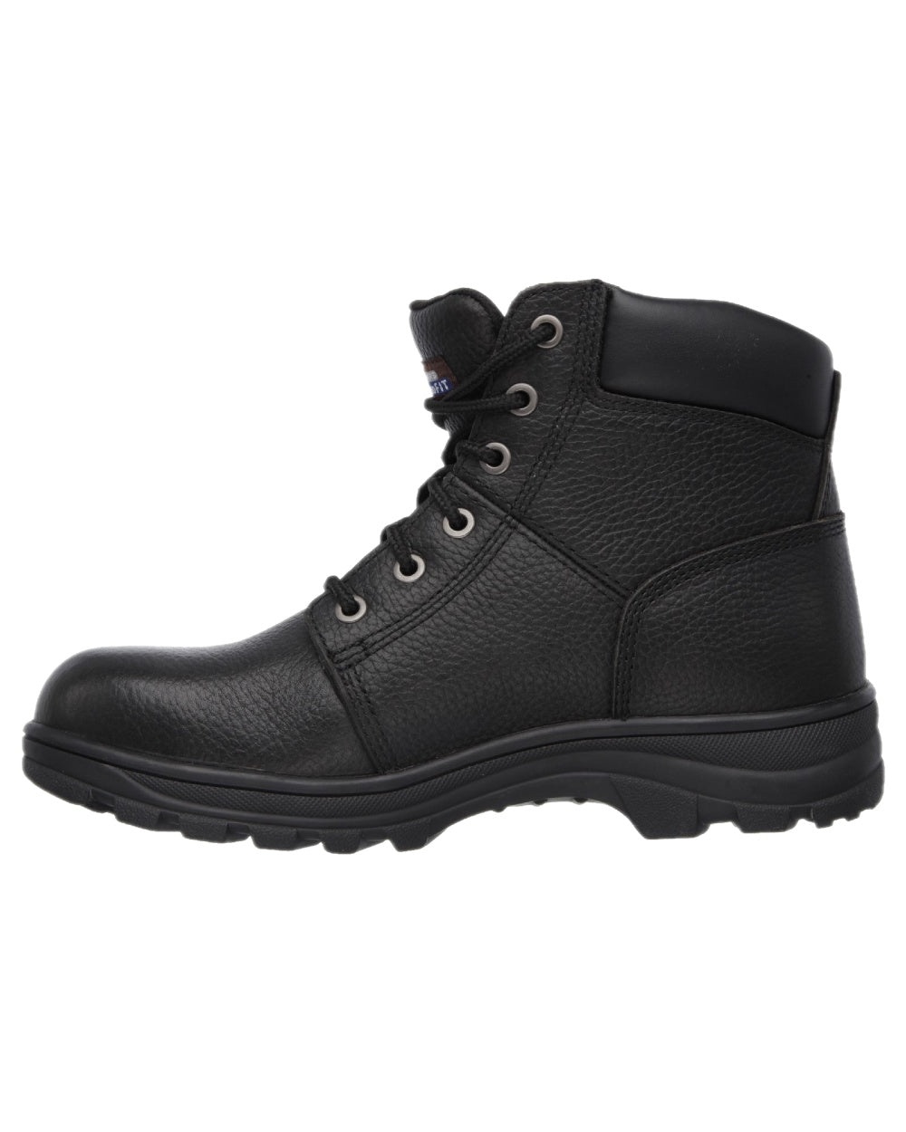 Black Coloured Skechers Workwear Mens Workshire Lace Up Safety Boots on white background 