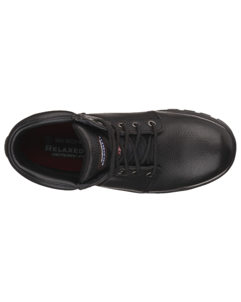 Black Coloured Skechers Workwear Mens Workshire Lace Up Safety Boots on white background 