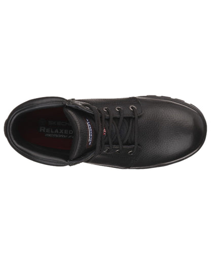Black Coloured Skechers Workwear Mens Workshire Lace Up Safety Boots on white background 