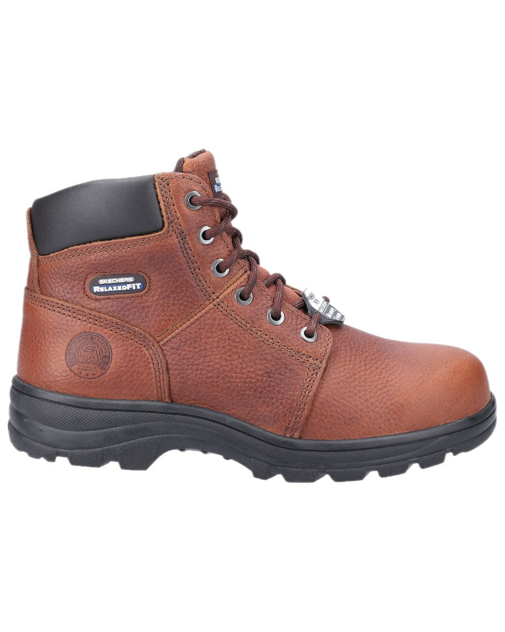Brown Coloured Skechers Workwear Mens Workshire Lace Up Safety Boots on white background 