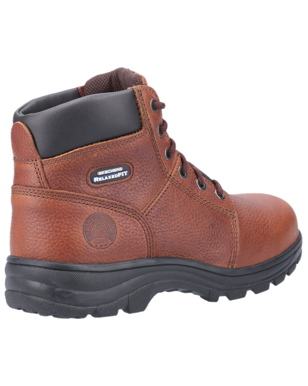 Brown Coloured Skechers Workwear Mens Workshire Lace Up Safety Boots on white background 