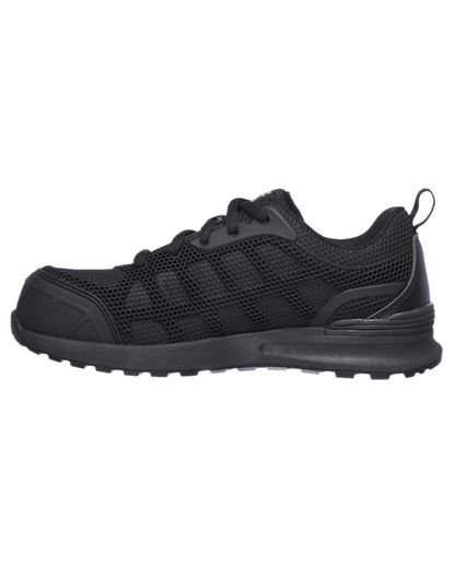 Black Coloured Skechers Workwear Womens Bulklin Ayak Safety Shoes on white background 
