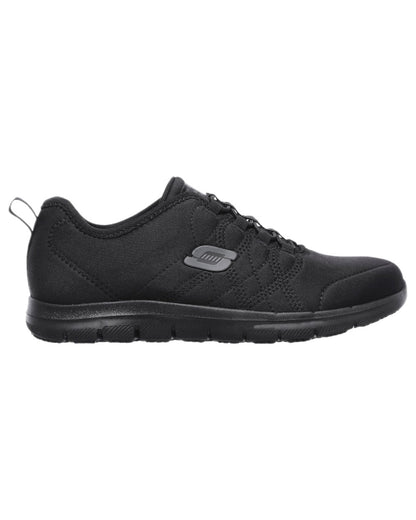 Black Coloured Skechers Workwear Womens Ghenter Srelt Safety Shoes on white background 