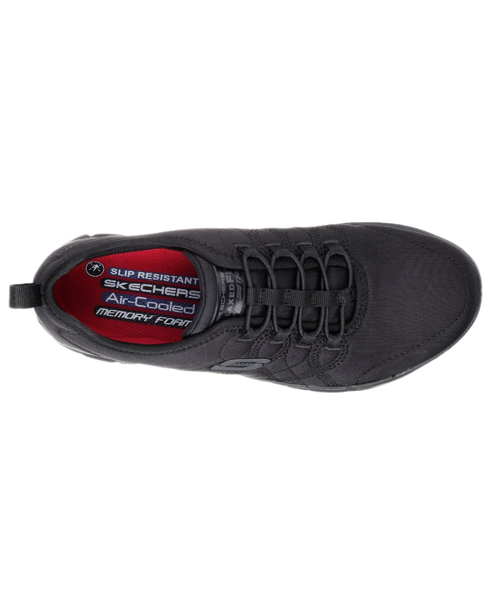 Black Coloured Skechers Workwear Womens Ghenter Srelt Safety Shoes on white background 