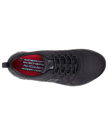 Black Coloured Skechers Workwear Womens Ghenter Srelt Safety Shoes on white background 