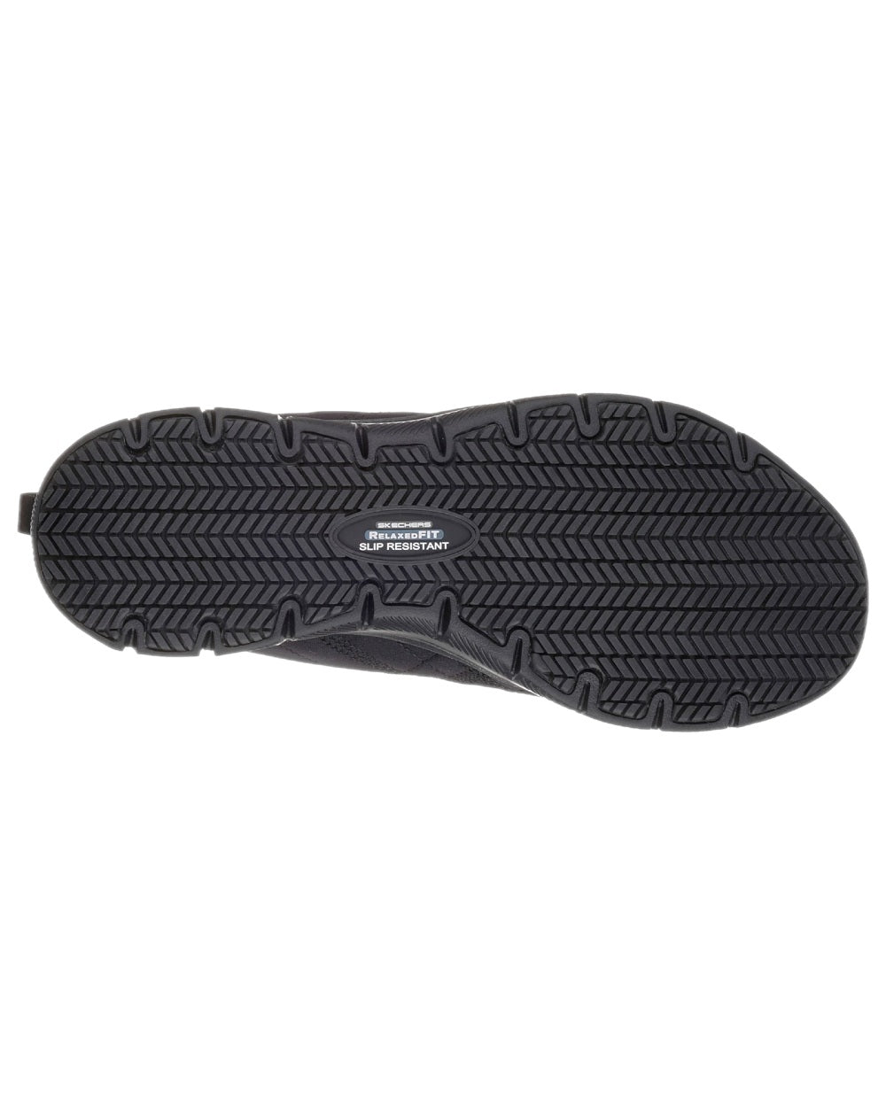 Black Coloured Skechers Workwear Womens Ghenter Srelt Safety Shoes on white background 