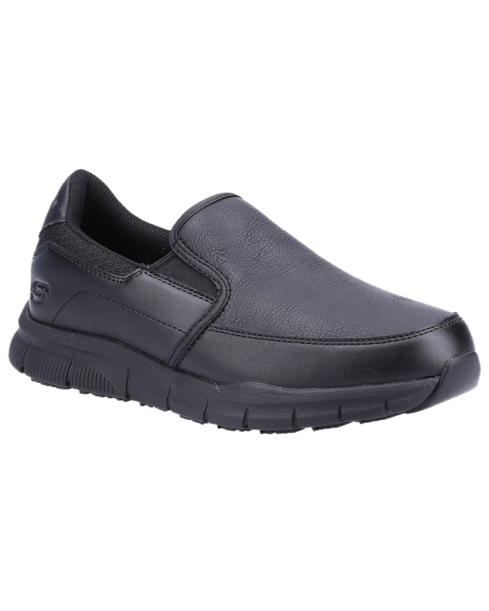 Black Coloured Skechers Workwear Womens Nampa Annod Occupational Shoes on white background 