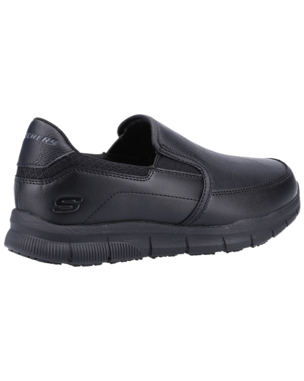 Black Coloured Skechers Workwear Womens Nampa Annod Occupational Shoes on white background 