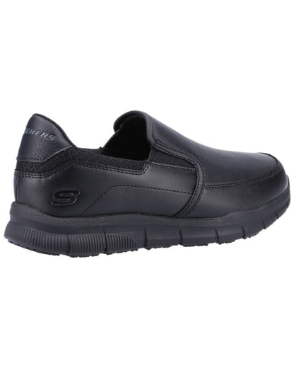 Black Coloured Skechers Workwear Womens Nampa Annod Occupational Shoes on white background 