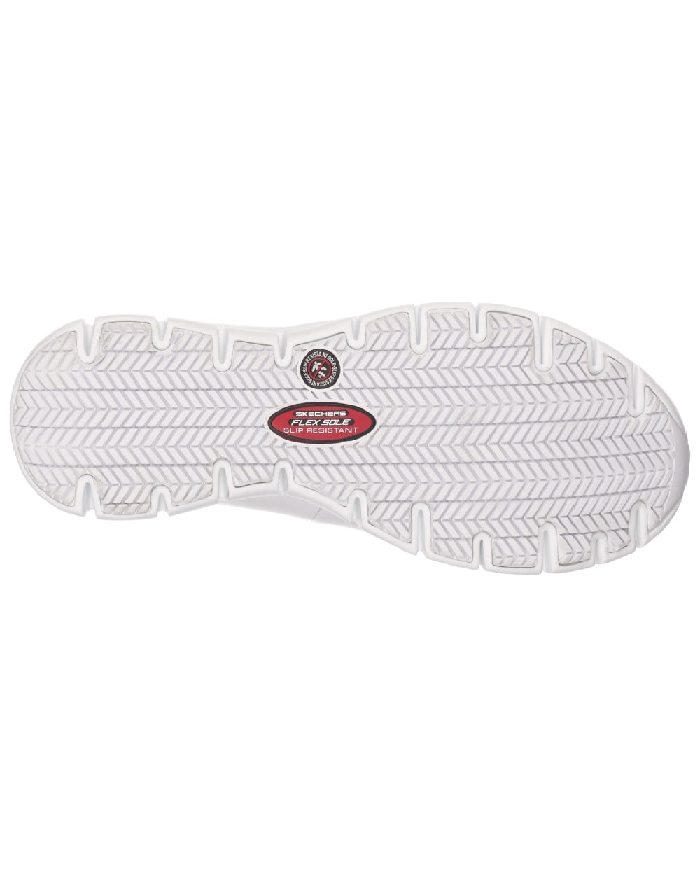 White Coloured Skechers Workwear Womens Sure Track Slip Resistant Occupational Shoes on white background 