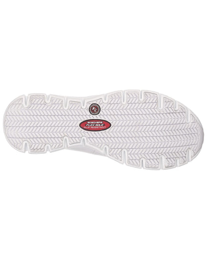 White Coloured Skechers Workwear Womens Sure Track Slip Resistant Occupational Shoes on white background 
