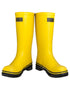 Yellow Black Coloured Skellerup Quatro Dielectric Wellingtons on white background 