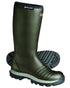 Green Grey Coloured Skellerup Quatro Insulated Green Boot on white background 