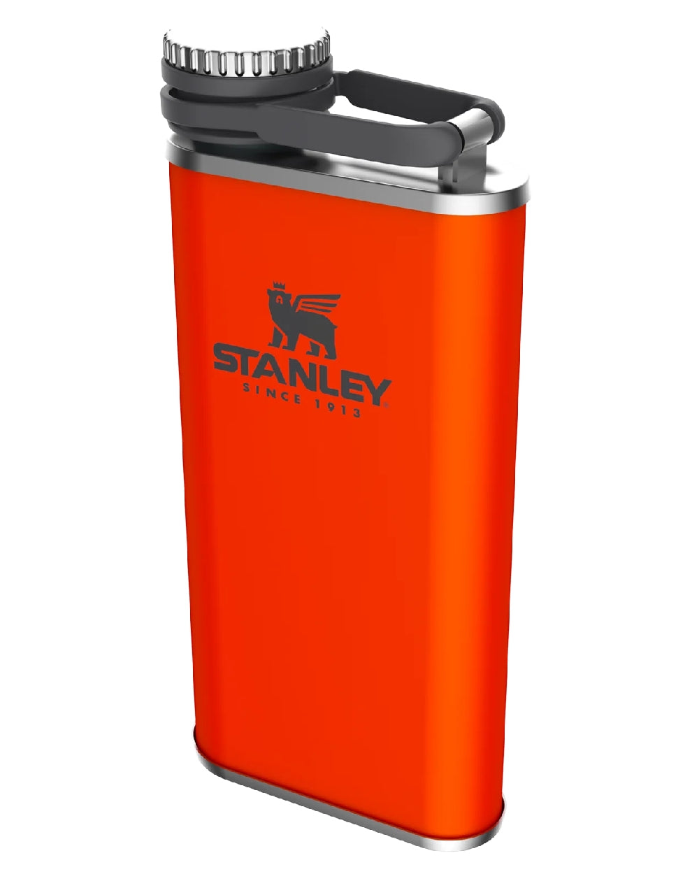 Blaze Oragne coloured Stanley Classic Easy Fill Wide Mouth Flask 0.23L on white background 