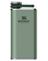 Hammertone Green coloured Stanley Classic Easy Fill Wide Mouth Flask 0.23L on white background 