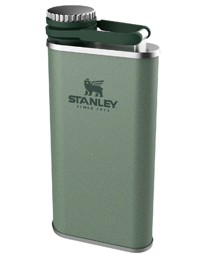 Hammertone Green coloured Stanley Classic Easy Fill Wide Mouth Flask 0.23L on white background 