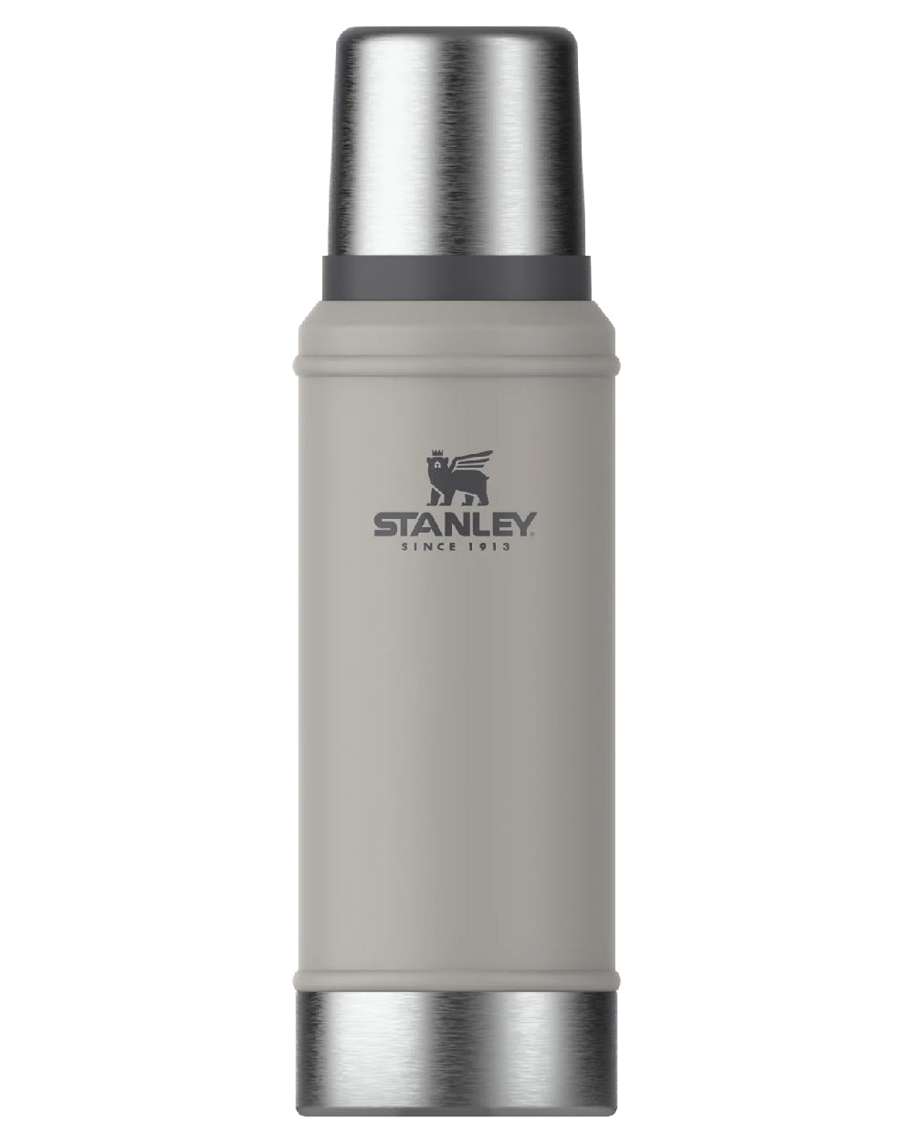 Ash coloured Stanley Classic Legendary Bottle 0.75L on white background 