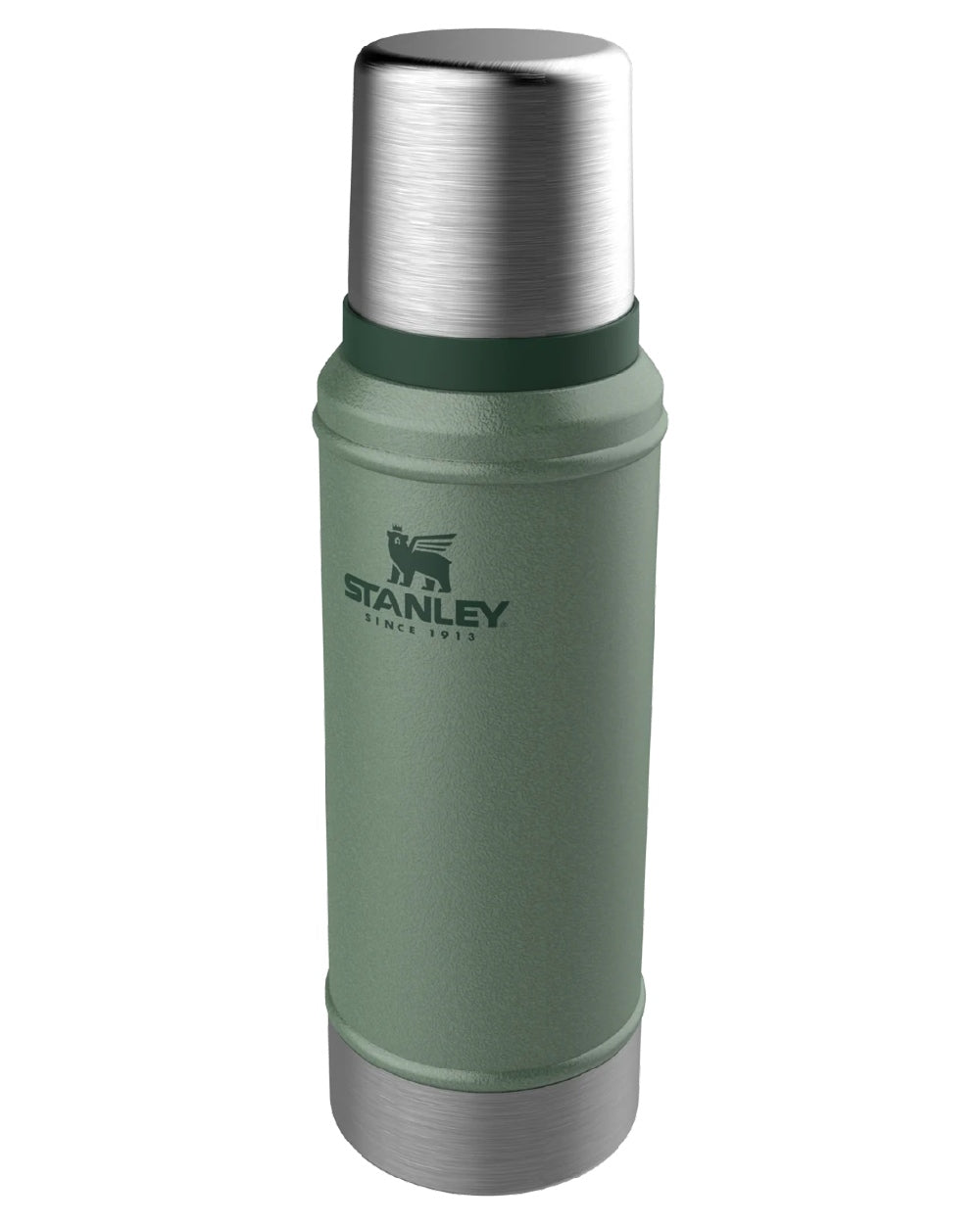 Hammertone Green coloured Stanley Classic Legendary Bottle 0.75L on white background 