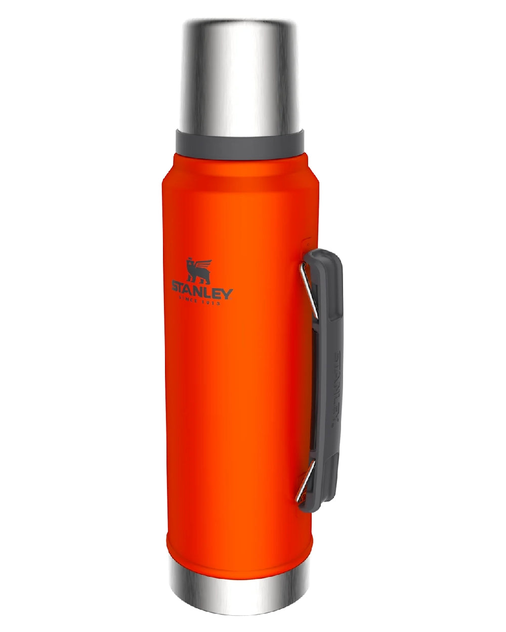 Blaze Orange coloured Stanley Classic Legendary  Bottle 1.0L on white background 