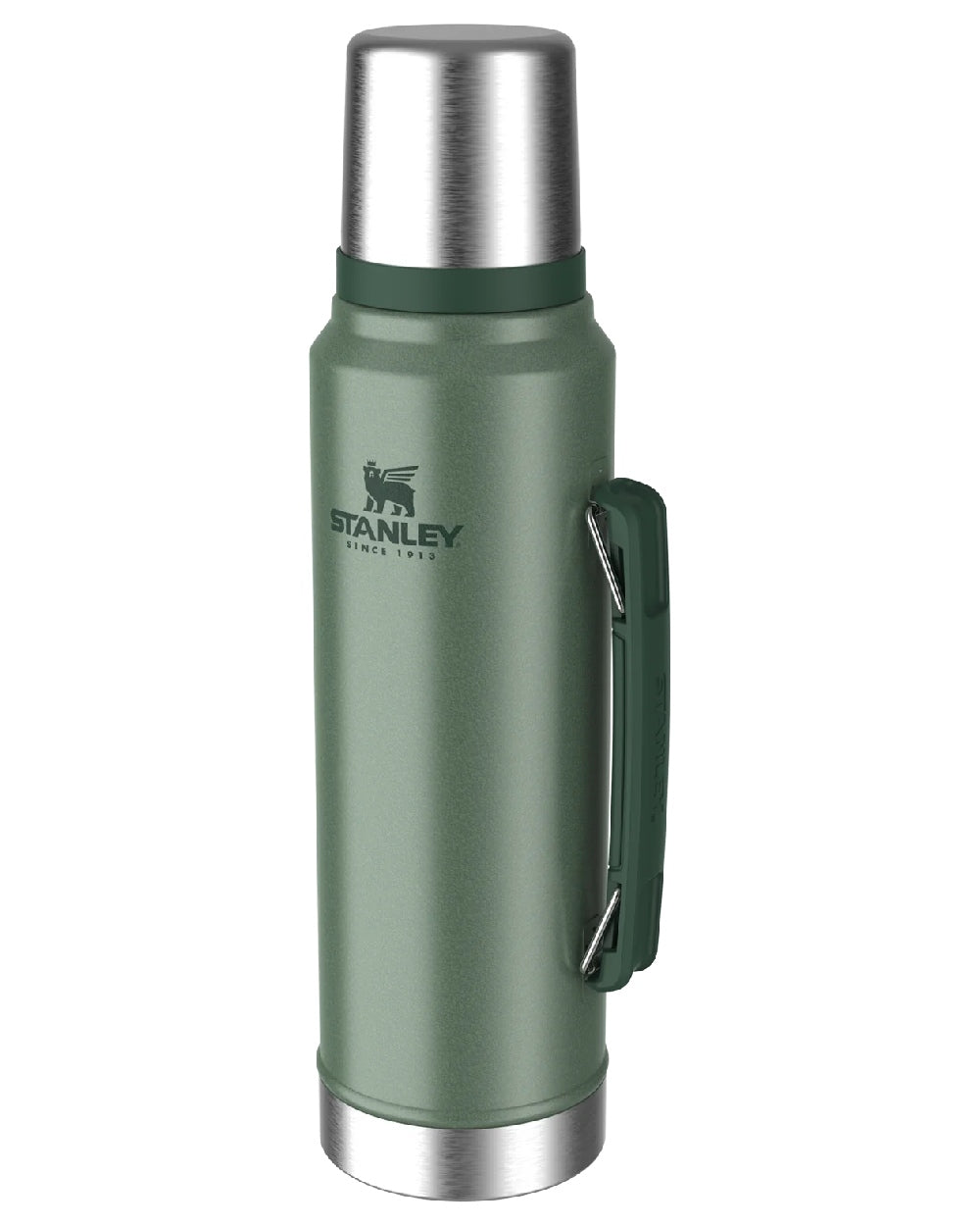 Hammertone Green coloured Stanley Classic Legendary  Bottle 1.0L on white background 