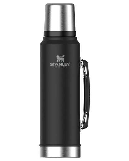 Matte Black Pebble coloured Stanley Classic Legendary  Bottle 1.0L on white background 