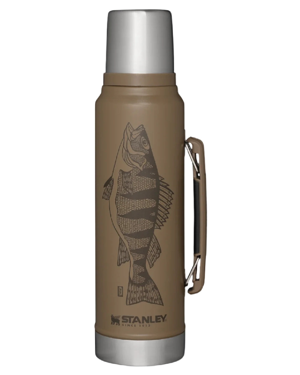 Peter Perch Tan coloured Stanley Classic Legendary  Bottle 1.0L on white background 