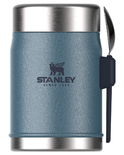 Hammertone Lake coloured Stanley Classic Legendary Food Jar and Spork 0.4L on white background 