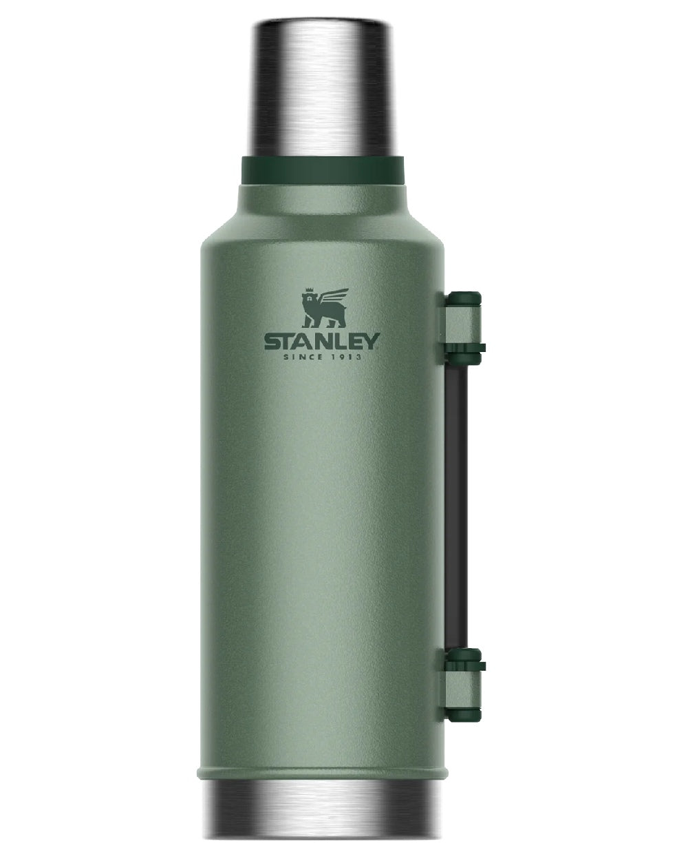 Hammertone Green coloured Stanley Classic Vacuum Bottle 1.9L on white background colour_hammertone-green