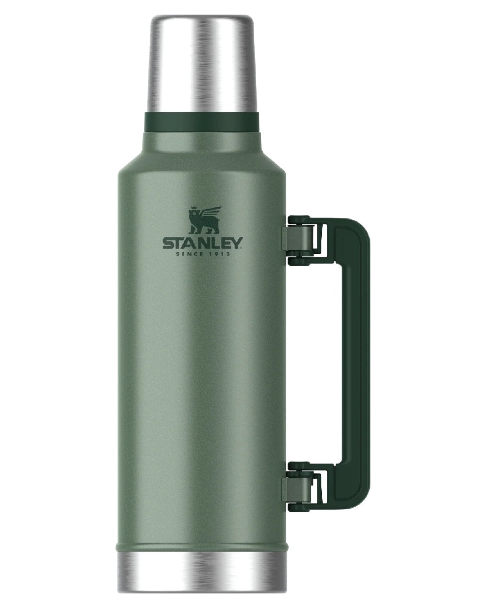 Hammertone Green coloured Stanley Classic Vacuum Bottle 1.9L on white background colour_hammertone-green