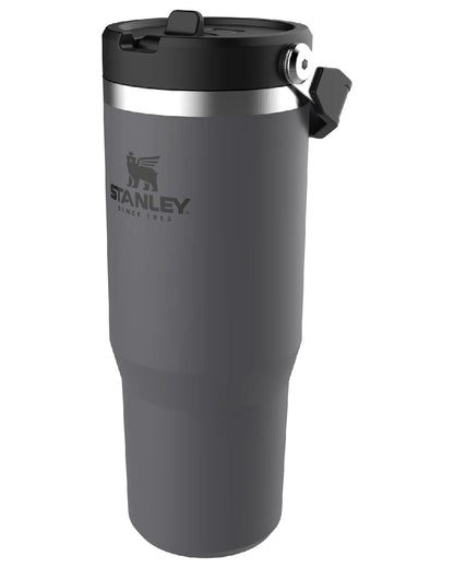 Charcoal coloured Stanley IceFlow Flip Straw Tumbler 0.89L on white background 