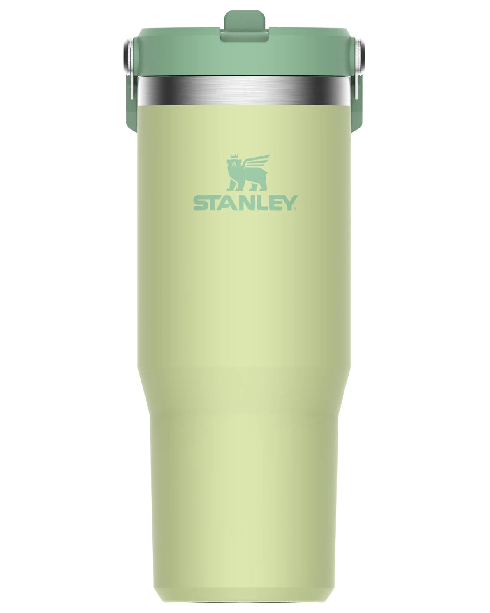 Citron coloured Stanley IceFlow Flip Straw Tumbler 0.89L on white background 