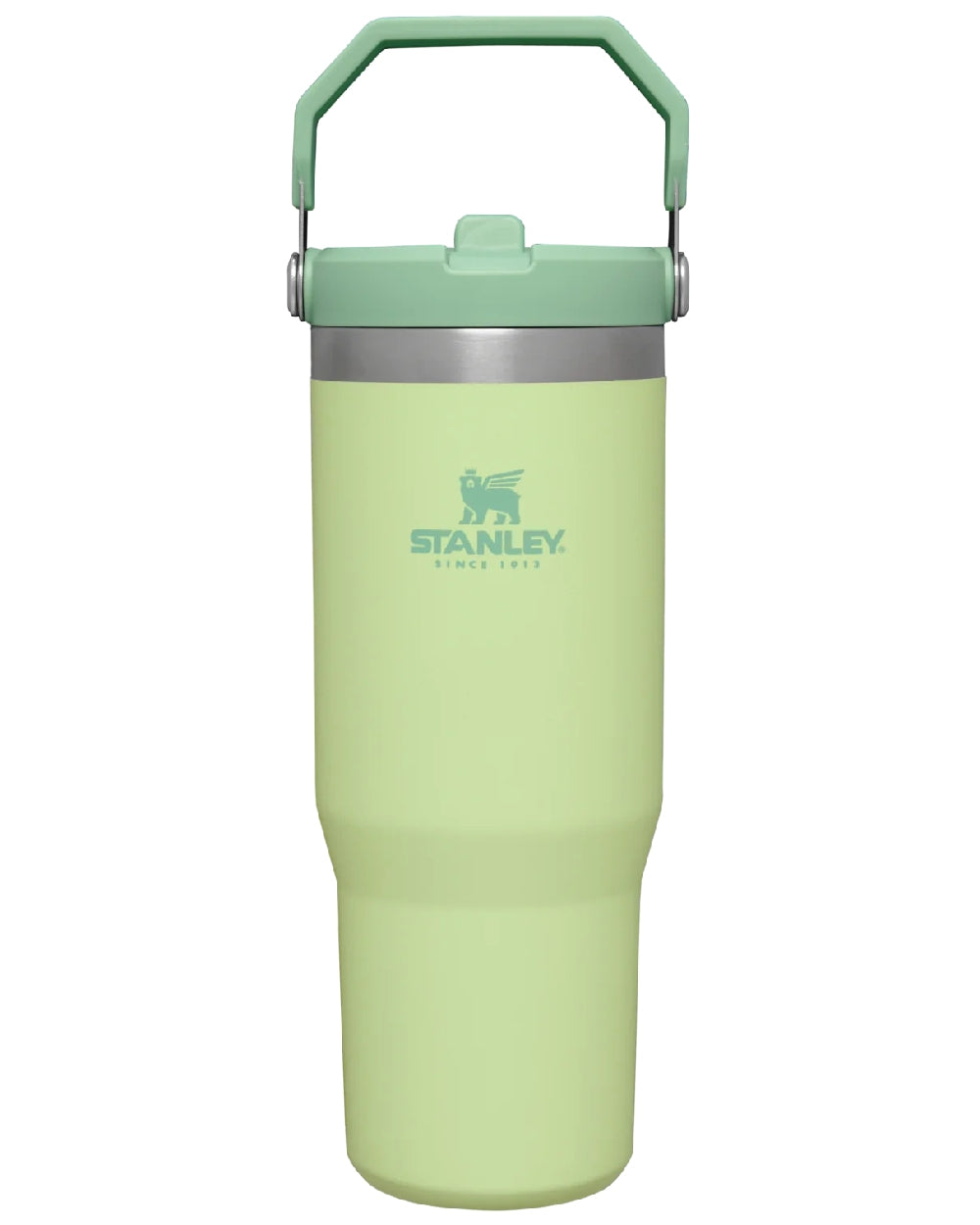 Citron coloured Stanley IceFlow Flip Straw Tumbler 0.89L on white background 