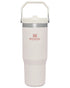 Rose Quartz coloured Stanley IceFlow Flip Straw Tumbler 0.89L on white background 