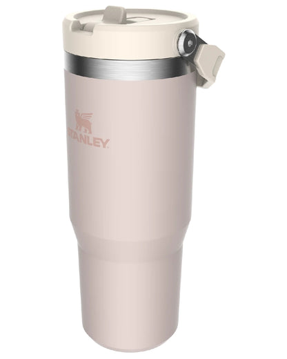 Rose Quartz coloured Stanley IceFlow Flip Straw Tumbler 0.89L on white background 